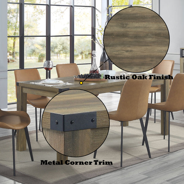 ACME Abiram Rustic Oak Dining Table Model DN01028