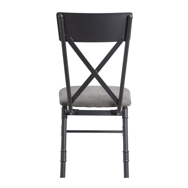 ACME Edina Gray Fabric Oak & Sandy Black Side Chair (Set-2) Model DN01058