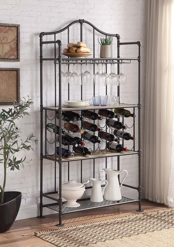ACME Edina Oak & Sandy Black Wine Rack Model DN01060