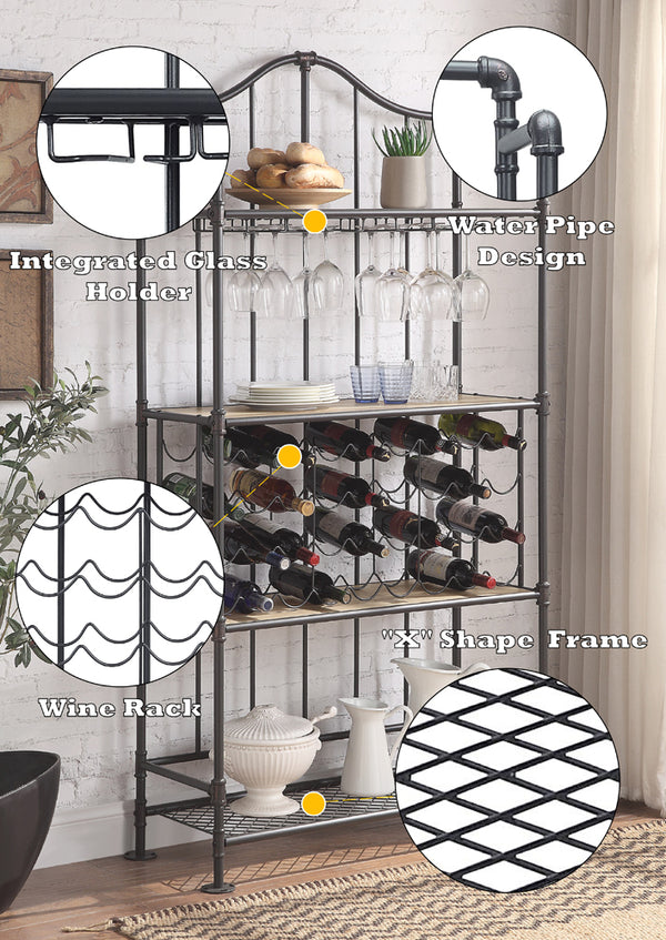 ACME Edina Oak & Sandy Black Wine Rack Model DN01060