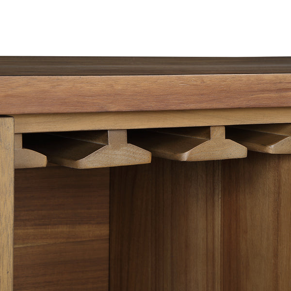 ACME Pascaline Gray Fabric Rustic Brown & Oak Server Model DN01133