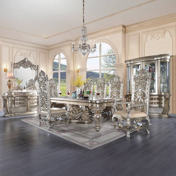 ACME Danae Synthetic Leather Champagne & Gold Side Chair (Set-2) Model DN01198