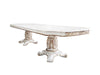 ACME Vendome Antique Pearl Dining Table with Pedestal Base Model DN01346