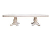 ACME Vendome Antique Pearl Dining Table with Pedestal Base Model DN01346