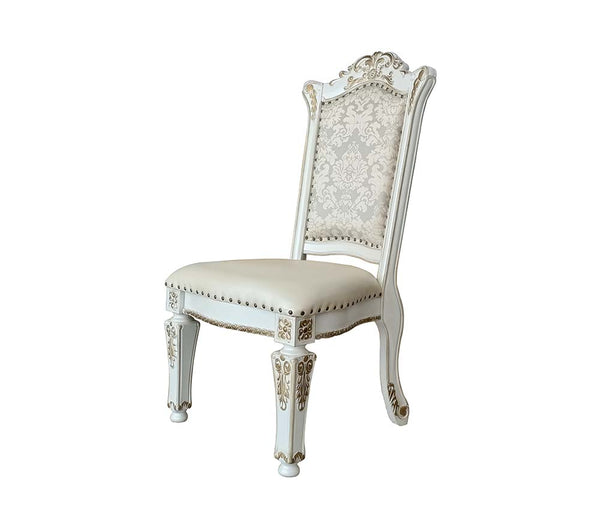 ACME Vendome Synthetic Leather & Antique Pearl Side Chair (Set-2) Model DN01348