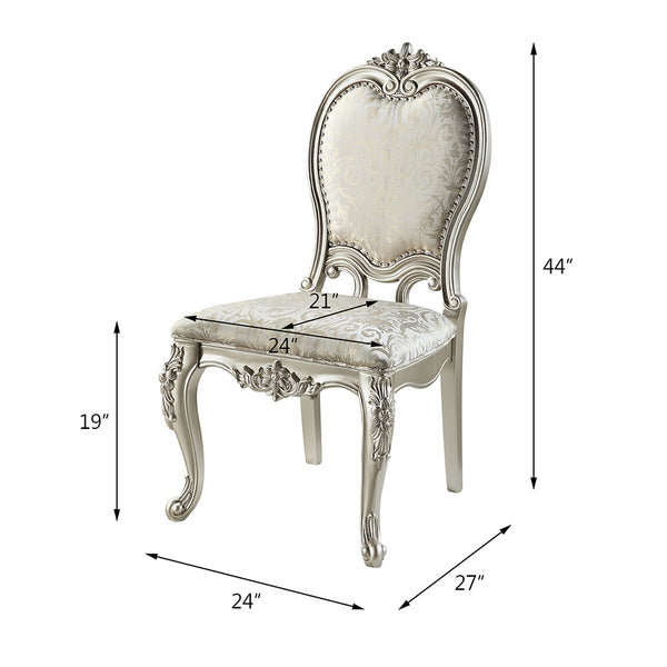 ACME Bently Fabric & Champagne Side Chair (Set-2) Model DN01369