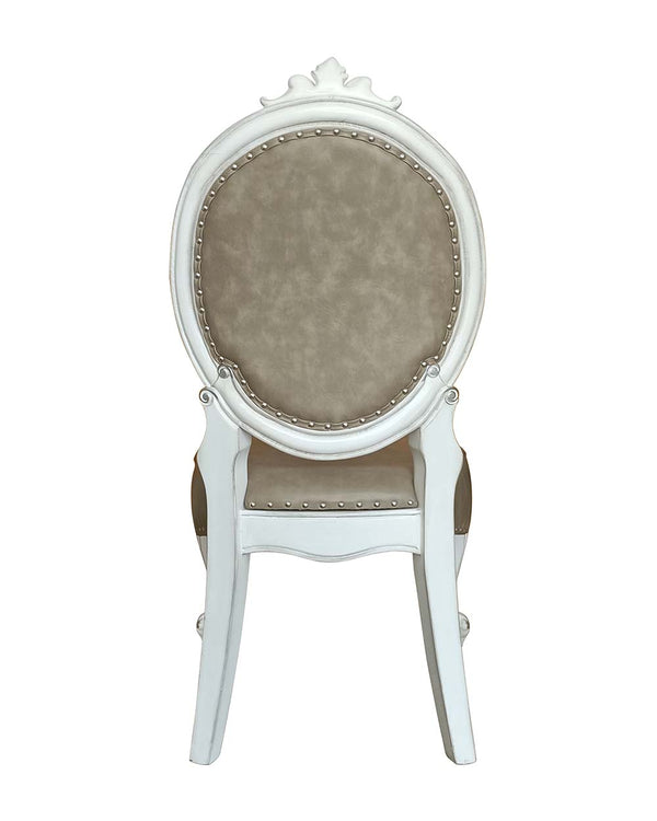 ACME Versailles Synthetic Leather & Bone White Side Chair (Set-2) Model DN01389