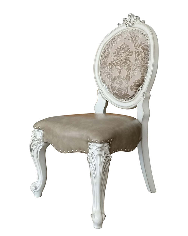 ACME Versailles Synthetic Leather & Bone White Side Chair (Set-2) Model DN01389