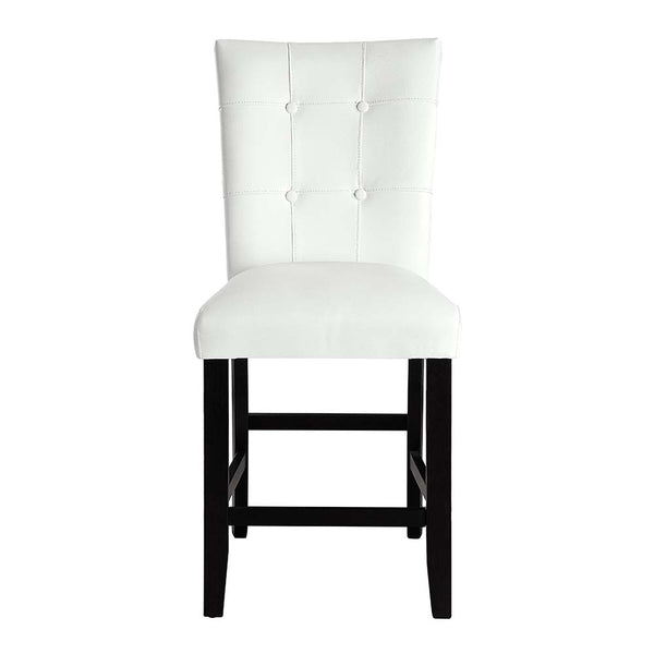 ACME Hussein White Synthetic Leather & Black Counter Height Chair (Set-2) Model DN01445