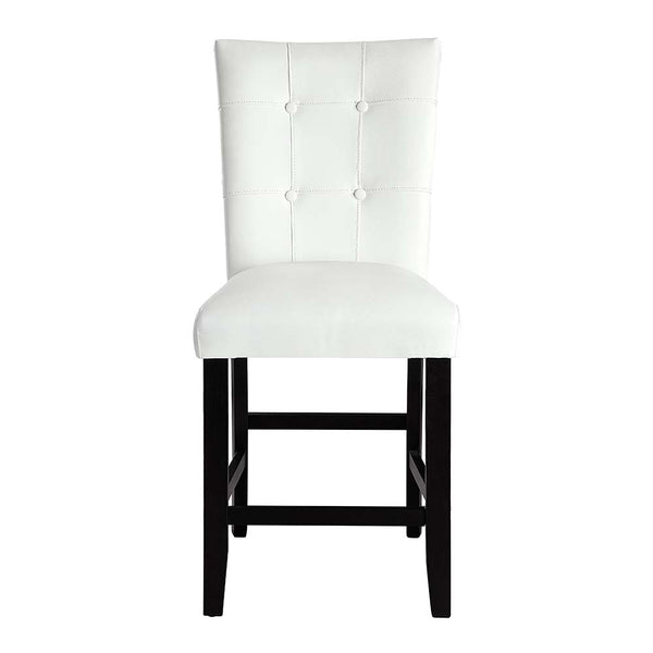 ACME Hussein White Synthetic Leather & Black Counter Height Chair (Set-2) Model DN01445