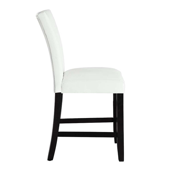 ACME Hussein White Synthetic Leather & Black Counter Height Chair (Set-2) Model DN01445