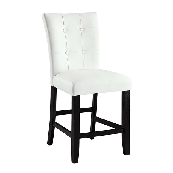ACME Hussein White Synthetic Leather & Black Counter Height Chair (Set-2) Model DN01445