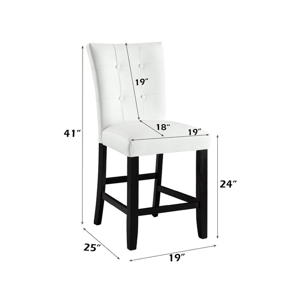 ACME Hussein White Synthetic Leather & Black Counter Height Chair (Set-2) Model DN01445
