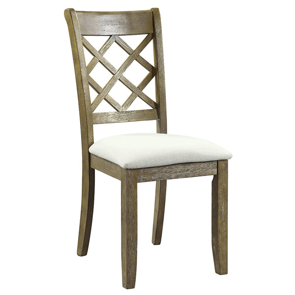 ACME Karsen Beige Linen & Rustic Oak Side Chair (Set-2) Model DN01450