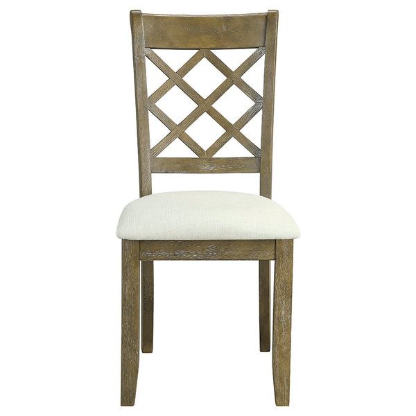 ACME Karsen Beige Linen & Rustic Oak Side Chair (Set-2) Model DN01450