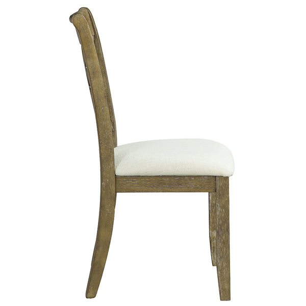 ACME Karsen Beige Linen & Rustic Oak Side Chair (Set-2) Model DN01450