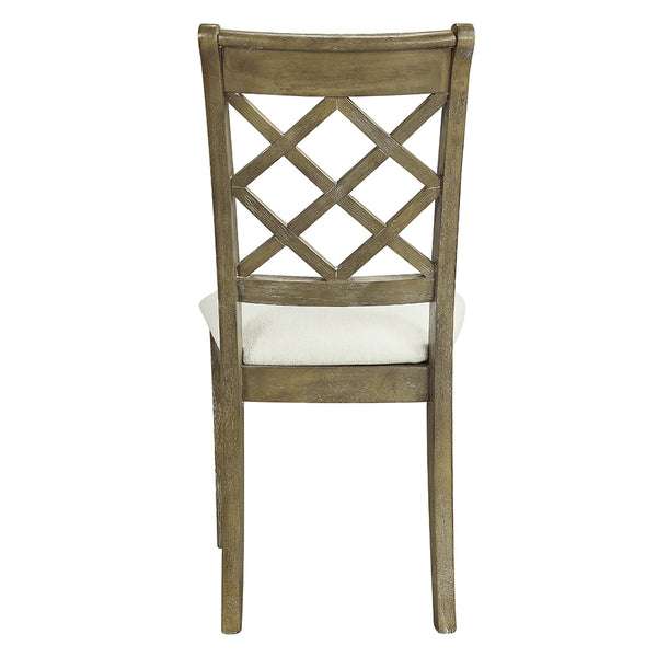 ACME Karsen Beige Linen & Rustic Oak Side Chair (Set-2) Model DN01450