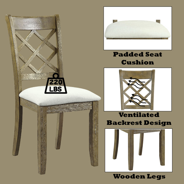 ACME Karsen Beige Linen & Rustic Oak Side Chair (Set-2) Model DN01450