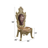 ACME Bernadette Pattern Fabric & Gold Side Chair (Set-2) Model DN01471