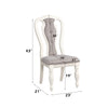 ACME Florian Gray Fabric & Antique White Side Chair(Set-2) Model DN01654
