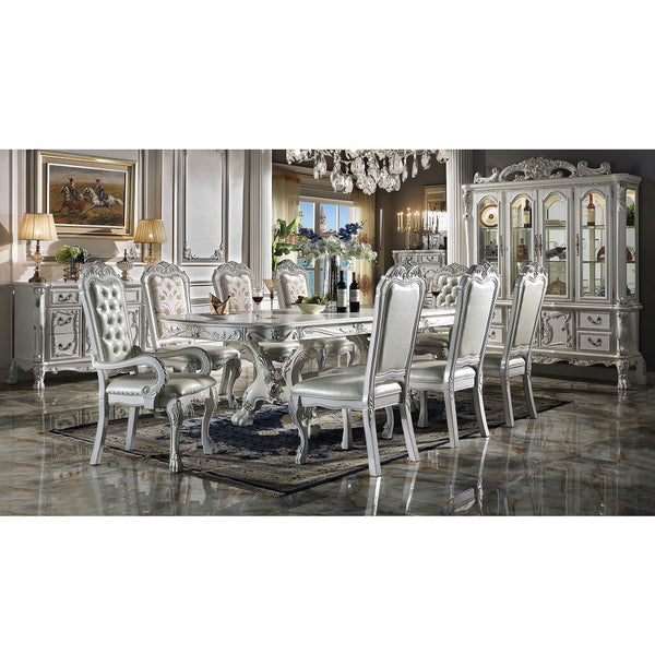 ACME Dresden Fabric Synthetic Leather & Bone White Side Chair (Set-2) Model DN01696