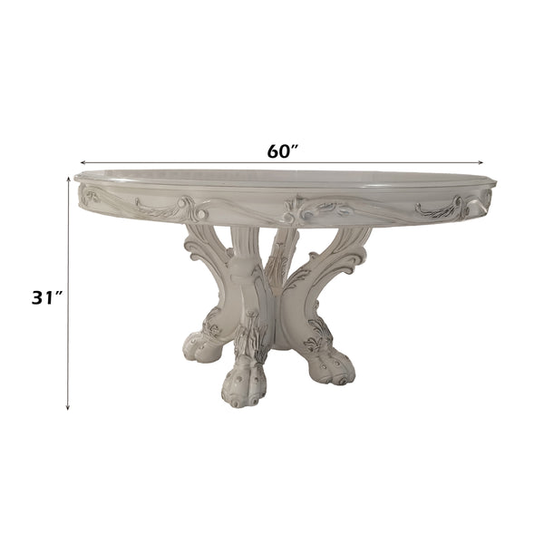 ACME Dresden Bone White Round Dining Table Model DN01700