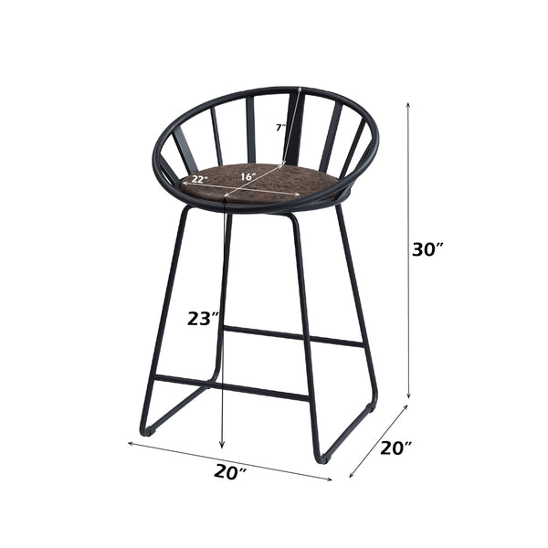 ACME Zudora Synthetic Leather & Black Counter Height Chair (Set-2) Model DN01756