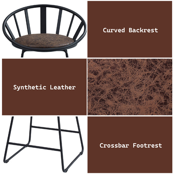 ACME Zudora Synthetic Leather & Black Counter Height Chair (Set-2) Model DN01756