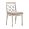 ACME Cillin Fabric & Antique White Side Chair (Set-2) Model DN01806