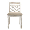 ACME Cillin Fabric & Antique White Side Chair (Set-2) Model DN01806