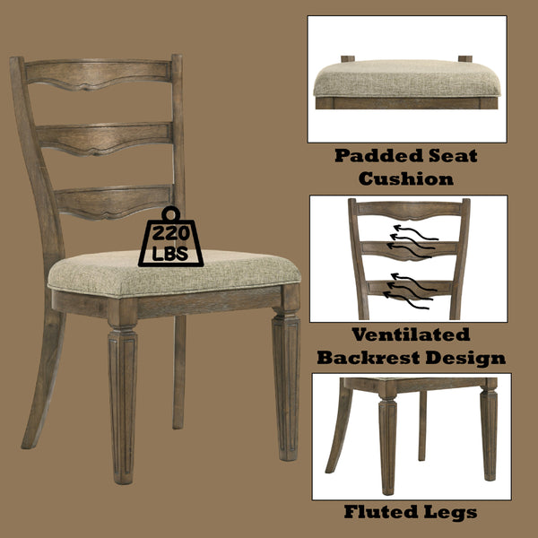 ACME Parfield Fabric & Weathered Oak Side Chair (Set-2) Model DN01808