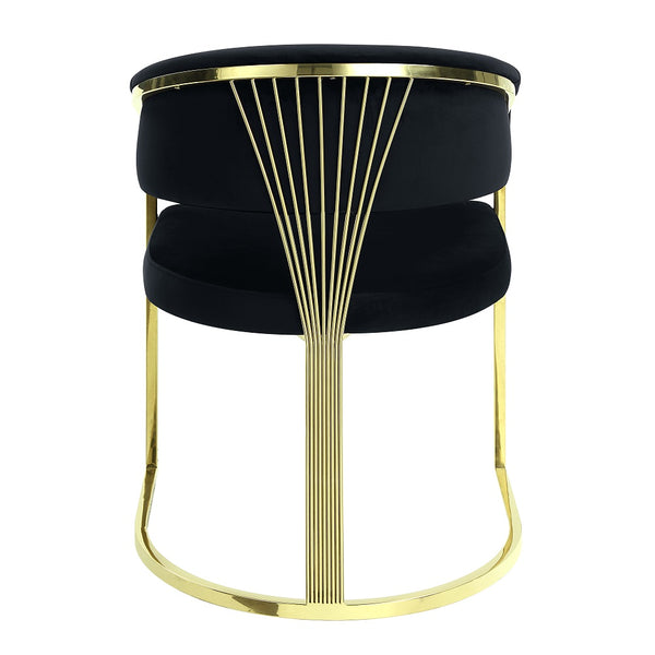 ACME Fallon Black Velvet & Mirrored Gold Side Chair Model DN01954