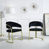 ACME Fallon Black Velvet & Mirrored Gold Side Chair Model DN01954