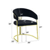 ACME Fallon Black Velvet & Mirrored Gold Side Chair Model DN01954