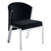 ACME Fallon Black Velvet & Mirrored Silver Side Chair (Set-2) Model DN01955