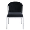 ACME Fallon Black Velvet & Mirrored Silver Side Chair (Set-2) Model DN01955