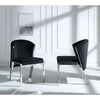 ACME Fallon Black Velvet & Mirrored Silver Side Chair (Set-2) Model DN01955