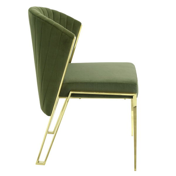 ACME Fallon Green Velvet & Mirrored Gold Side Chair (Set-2) Model DN01956