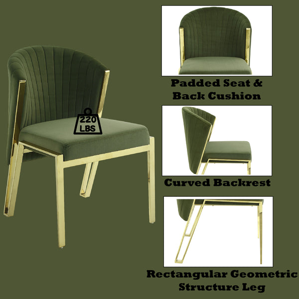 ACME Fallon Green Velvet & Mirrored Gold Side Chair (Set-2) Model DN01956
