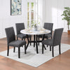 ACME Kusa Engineered Stone & Black 5 Piece Pack Dining Set Model DN02014