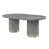 ACME Adalynn Gray Fabric & Weathered Gray Oak Dining Table Model DN02124