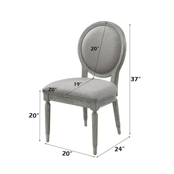 ACME Adalynn Gray Fabric & Weathered Gray Oak Side Chair (Set-2) Model DN02125