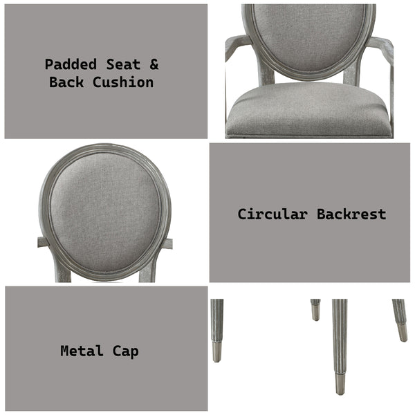 ACME Adalynn Gray Fabric & Weathered Gray Oak Arm Chair (Set-2) Model DN02126