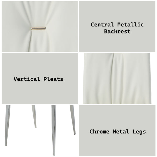 ACME Kamaile Beige Synthetic Leather & Chrome Side Chair (Set-2) Model DN02134