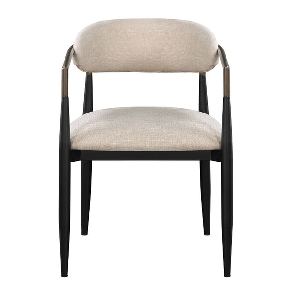 ACME Jaramillo Beige Linen & Black Arm Chair (Set-2) Model DN02142