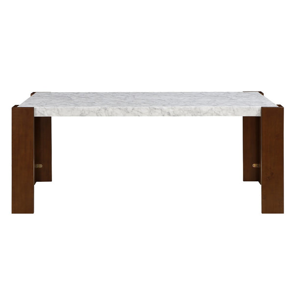 ACME Hettie Engineered Stone & Walnut Dining Table Model DN02157
