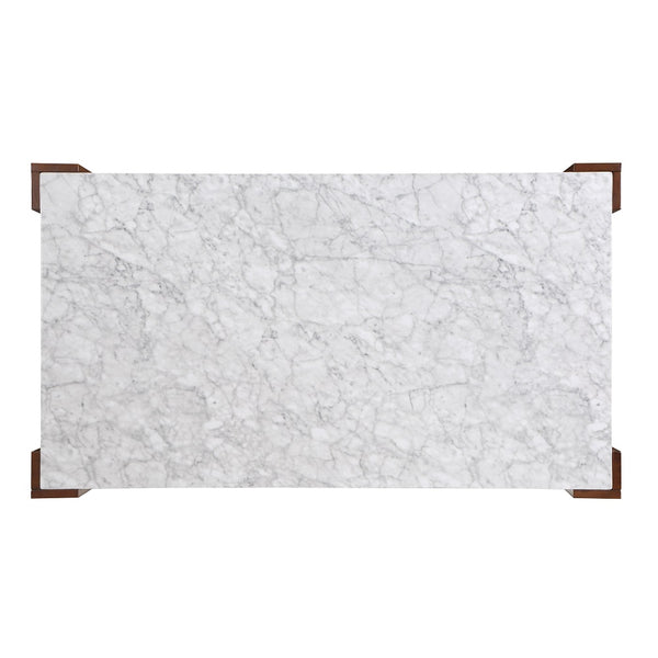 ACME Hettie Engineered Stone & Walnut Dining Table Model DN02157