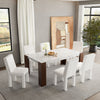 ACME Hettie Engineered Stone & Walnut Dining Table Model DN02157