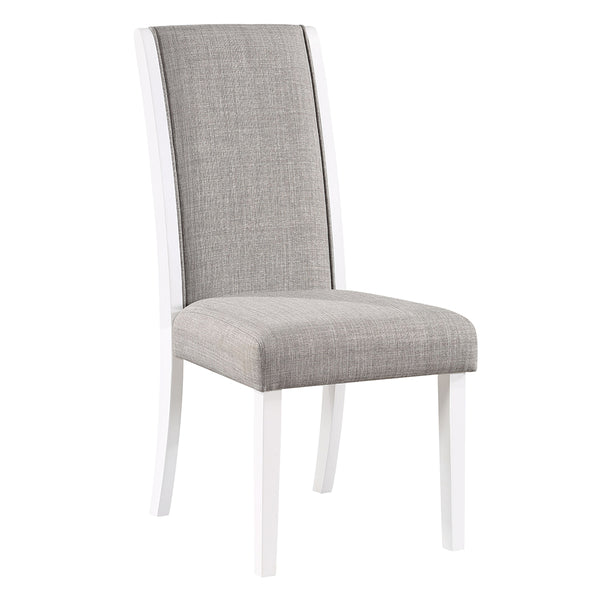 ACME Hollyn Gray Linen & White Side Chair (Set-2) Model DN02160