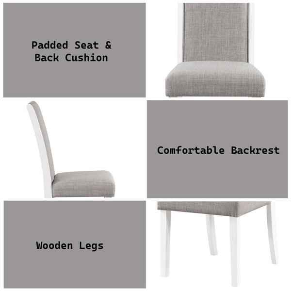 ACME Hollyn Gray Linen & White Side Chair (Set-2) Model DN02160